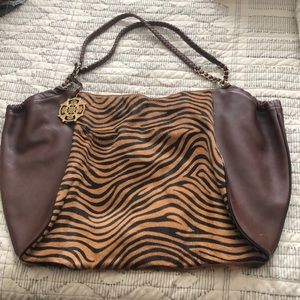 Kate Landry brown leather tiger purse